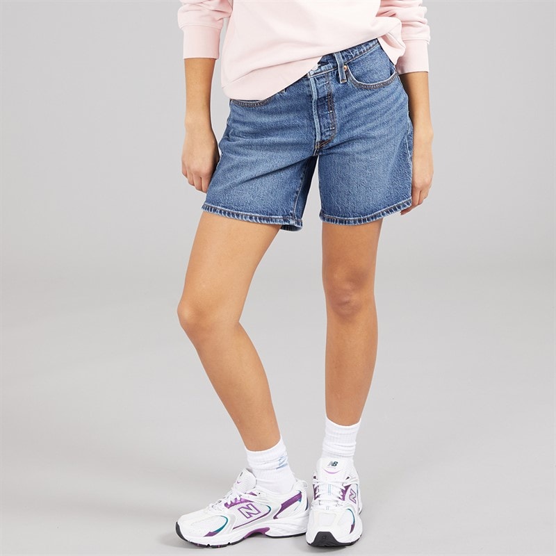 Levi's Womens 501 Mid Thigh Shorts Broken Midnight No Dx - Image 1