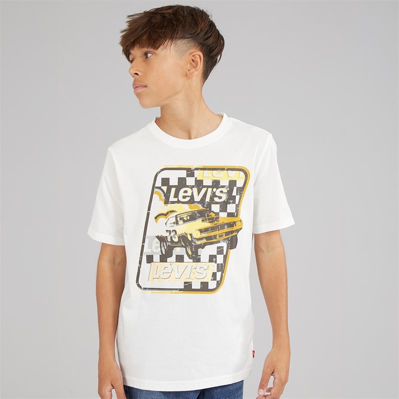 Levi's Boys Race To The Finish T-Shirt Blanc De Blanc