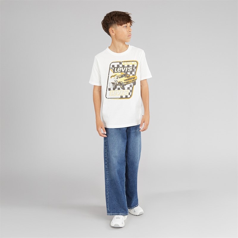 Levi's Boys Race To The Finish T-Shirt Blanc De Blanc - Image 3