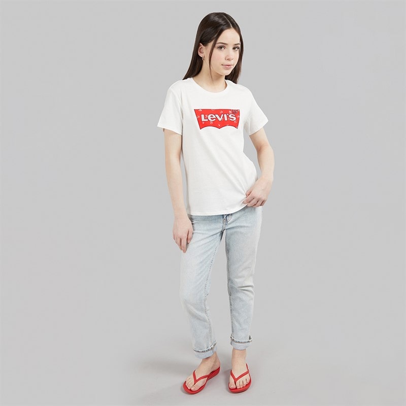 Levi's Girls Floral Batwing T-Shirt Blanc De Blanc - Image 3