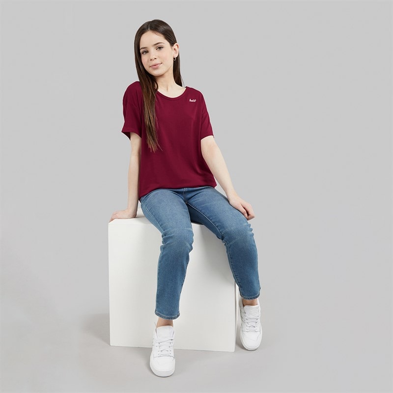 Levi's Girls New Favourite T-Shirt Red Plum - Image 4