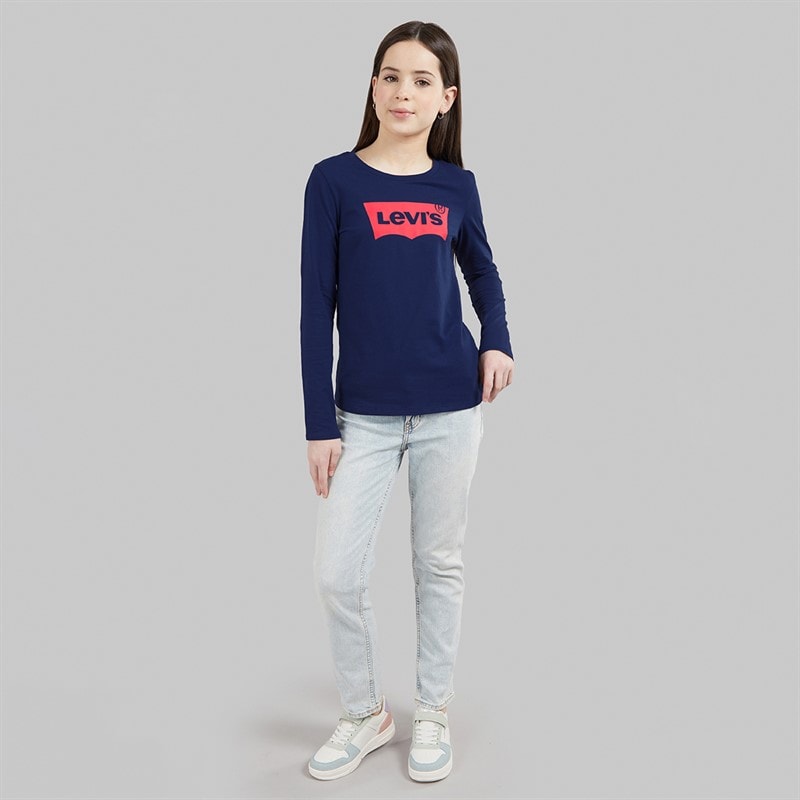 Levi's Girls Batwing Long Sleeve T-Shirt Medieval Blue - Image 3