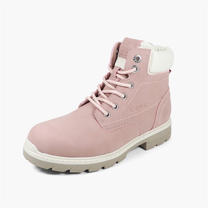 Levi's Junior Girls Forrest Nova Boots Pink/Ecru 4649 - Image 2