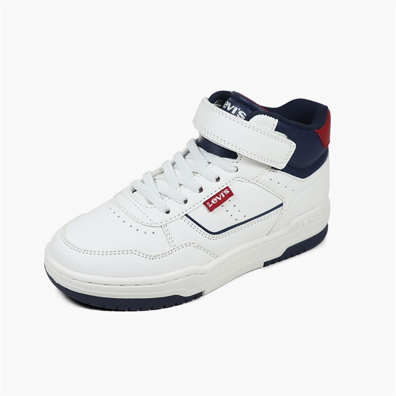 Levi's Kids John SE Mid Trainers Off White/Navy 3130 - Image 2