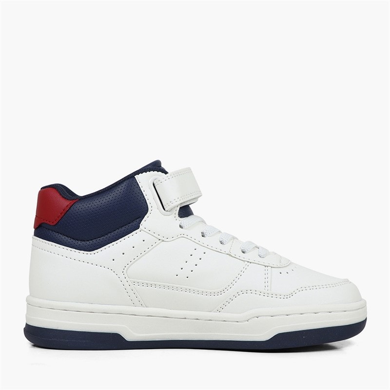 Levi's Kids John SE Mid Trainers Off White/Navy 3130 - Image 4