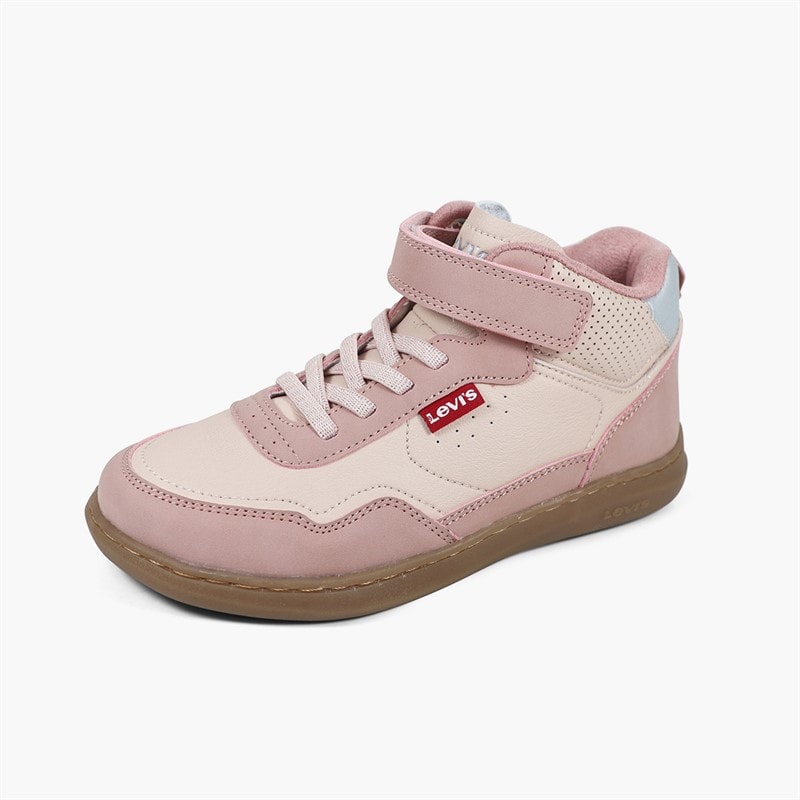 Levi's Girls Terra Mid Trainers Pink Silver 0387 - Image 2