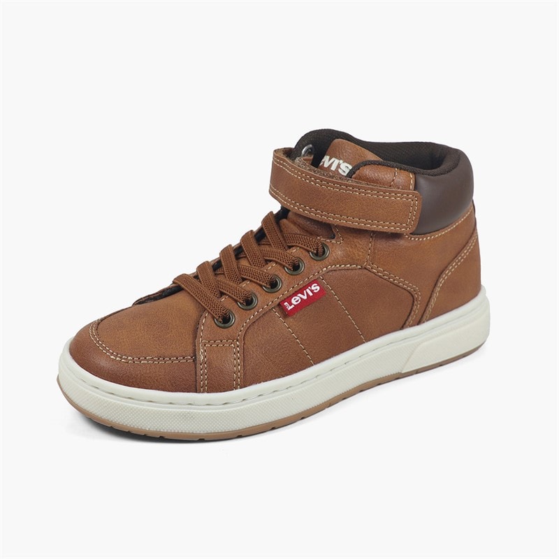 Levi's Boys Piper JR Mid Trainers Cognac 0241 - Image 2