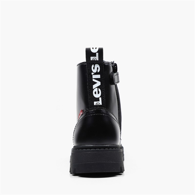 Levi's Junior Girls Pasadena Refresh Boots Black Shiny 2459 - Image 3