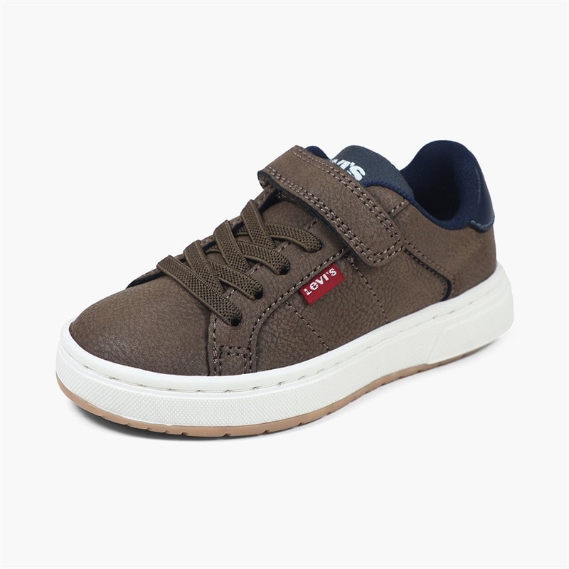 Levi's Boys Piper JR Mini Trainers Dark Brown/Navy 2241 - Image 2