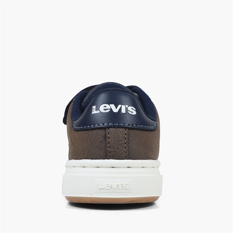 Levi's Boys Piper JR Mini Trainers Dark Brown/Navy 2241 - Image 3