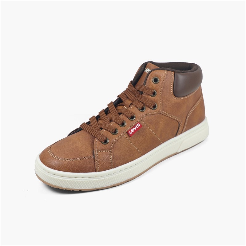 Levi's Junior Boys Piper JR Mid Trainers Cognac 0241 - Image 2