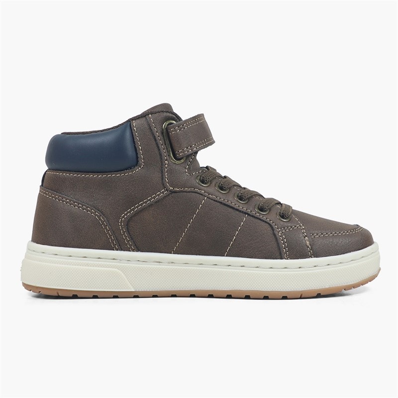 Levi's Boys Piper JR Mid Trainers Brown Navy 0592 - Image 4