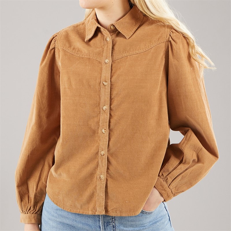 Levi's Womens Journey Cord Shirt Tobacco Brown - Image 3