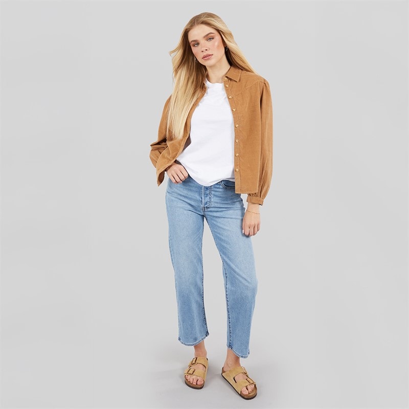 Levi's Womens Journey Cord Shirt Tobacco Brown - Image 4