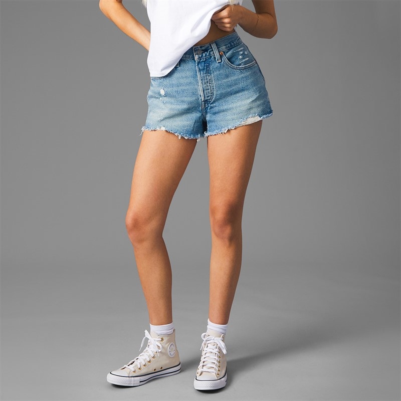 Levi's Womens 501 Original Denim Shorts Vague Finish - Image 1