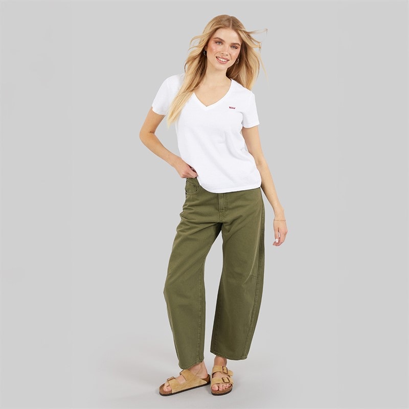 Levi's Womens Perfect Slub V-Neck T-Shirt Bright White - Image 3