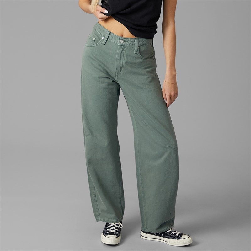 Levi's Womens Baggy Dad Barrel Jeans Washed Laurel Wreath Gd