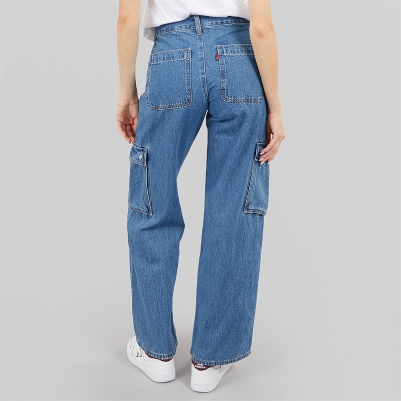 Levi's Womens Superlow Loose Cargo Jeans All Over Blue - Image 2
