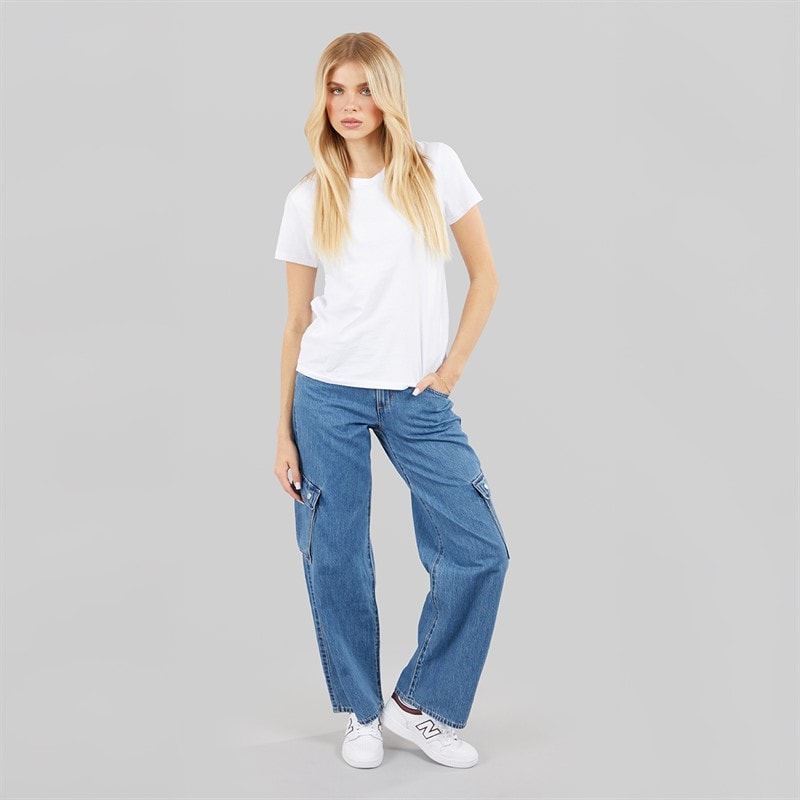 Levi's Womens Superlow Loose Cargo Jeans All Over Blue - Image 3