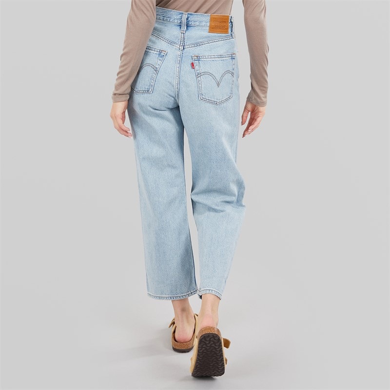 Levi's Womens Ribcage Straight Leg Jeans Middle Road - Image 2