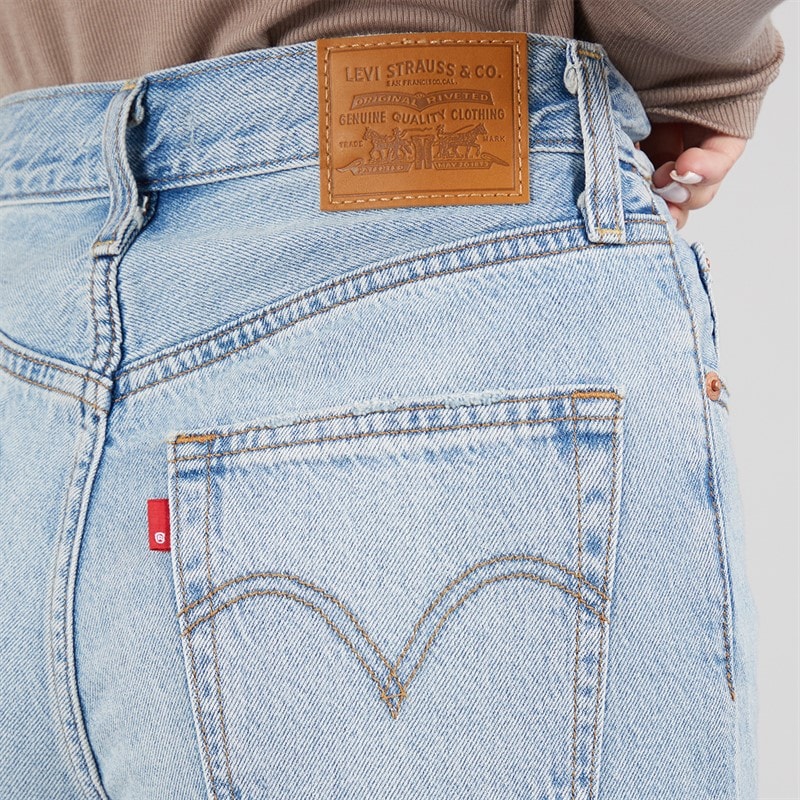 Levi's Womens Ribcage Straight Leg Jeans Middle Road - Image 3