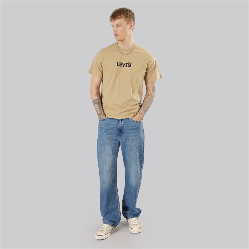 Levi's Mens Relaxed Fit T-Shirt Headline Logo 1 Chino - Image 3