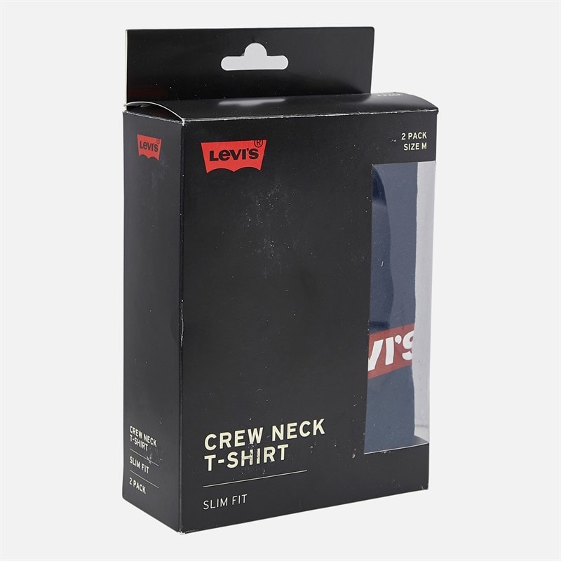 Levi's Mens Two Pack Crew Neck Graphic T-Shirts White/Dress Blues - Image 2