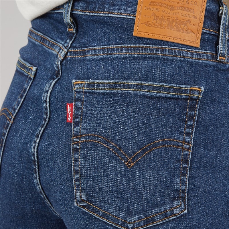 Levi's Womens 724 High Rise Straight Fit Jeans Blue Wave Dark - Image 3