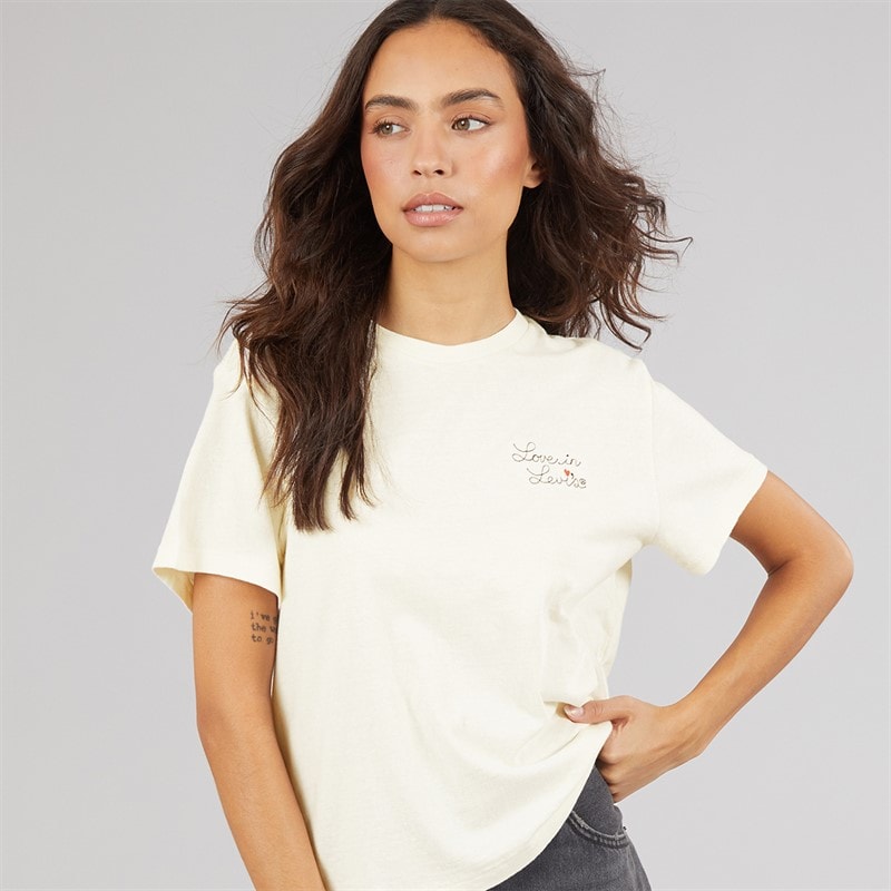 Levi's Womens Graphic Classic T-Shirt Love In Levi S Egret