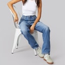 Levi's Womens 501 Straight Fit Jeans Erin Cant Wait Stretch
