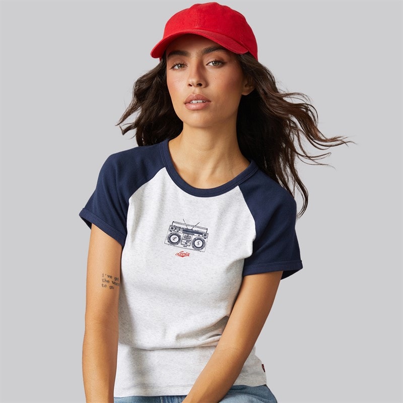 Levi's Womens Riley Raglan T-Shirt Navy Blazer