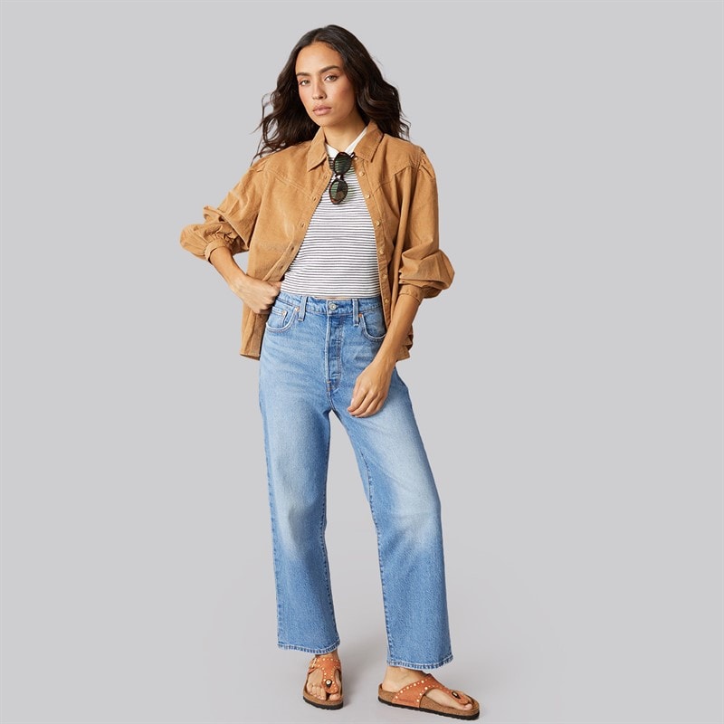 Levi's Womens Ribcage Straight Leg Jeans Dance Around - Image 4