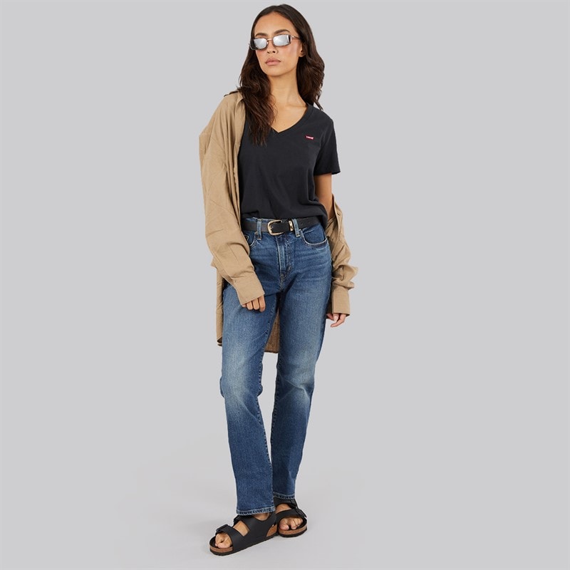 Levi's Womens Perfect V-Neck T-Shirt Caviar - Image 4