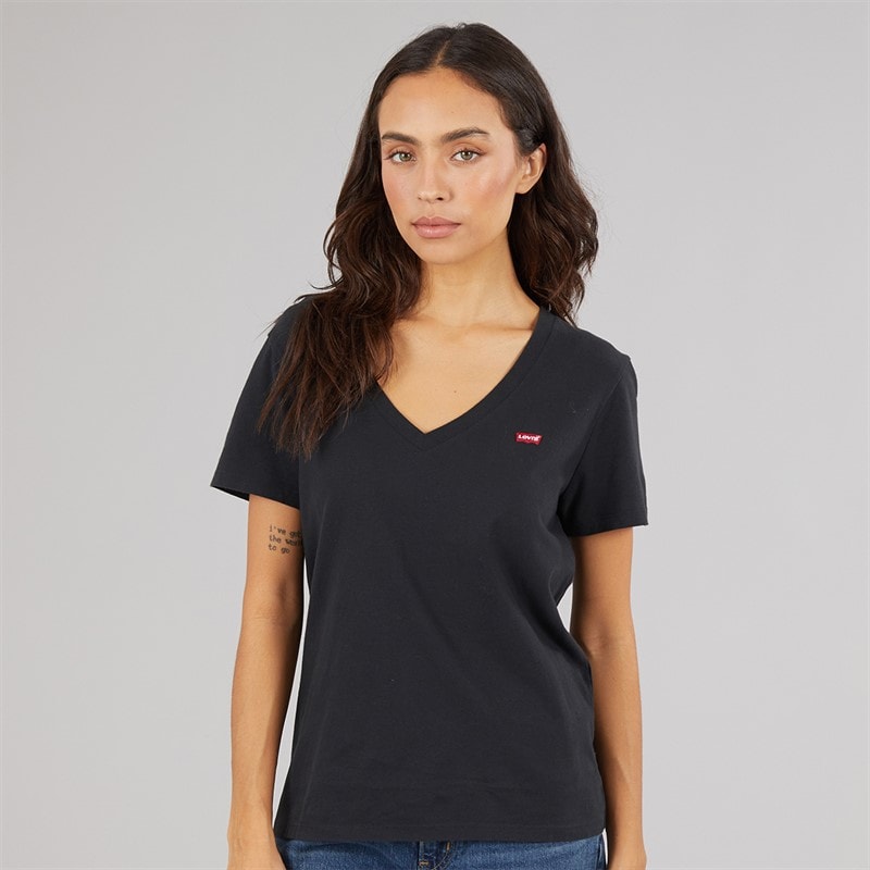 Levi's Womens Perfect V-Neck T-Shirt Caviar - Image 5