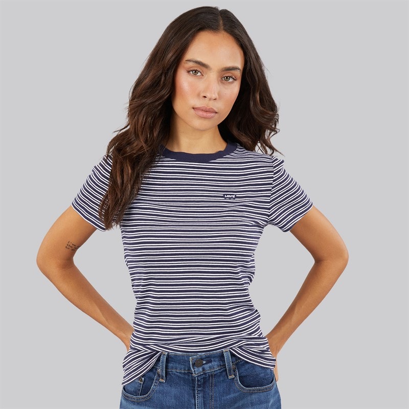 Levi's Womens Essential T-Shirt Mila Stripe Peacoat