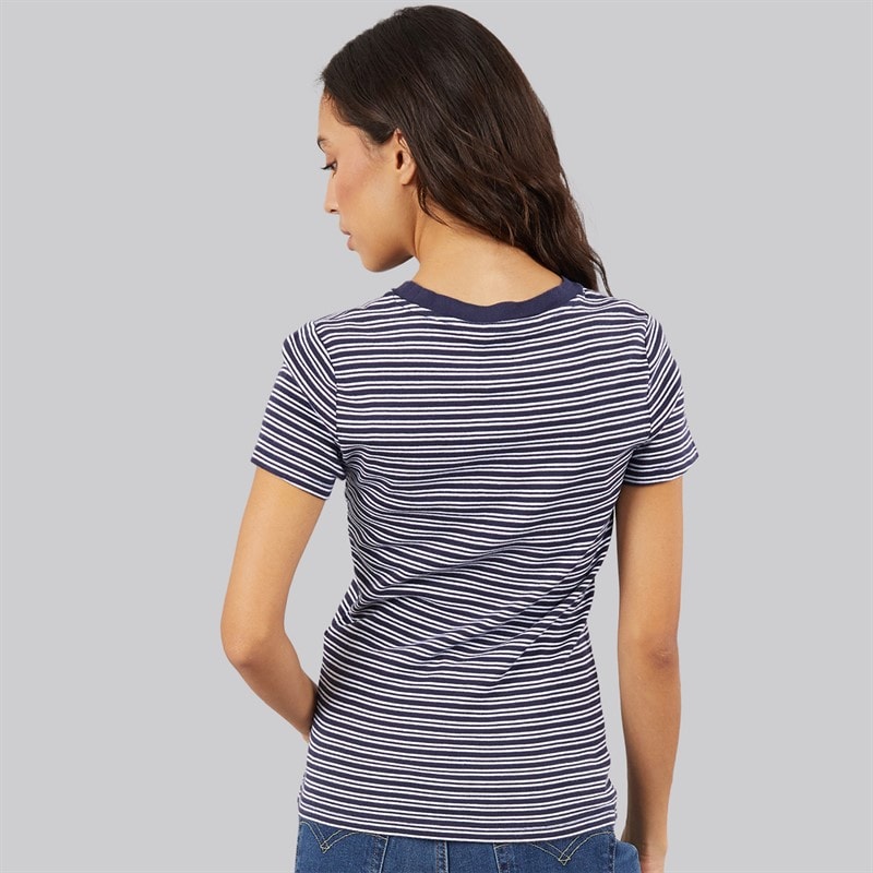 Levi's Womens Essential T-Shirt Mila Stripe Peacoat - Image 2