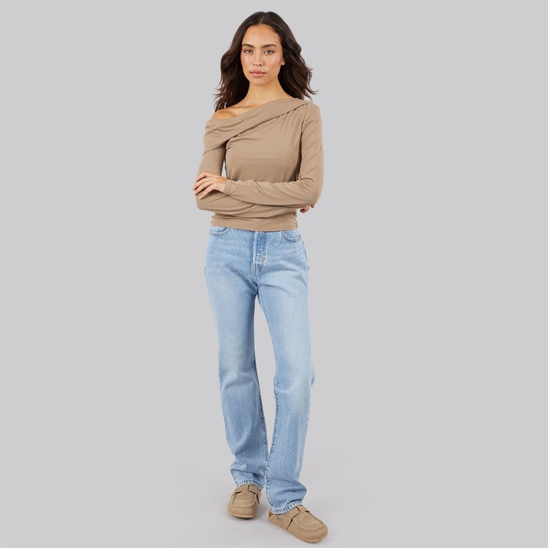 Levi's Womens Clara Off Shoulder Top Pine Bark - Image 3