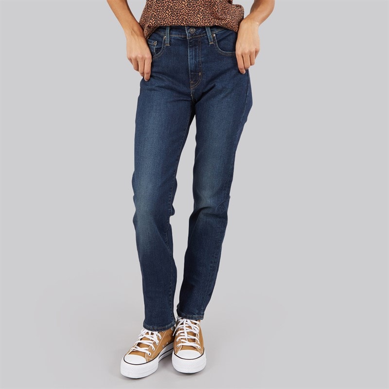 Levi's Womens 724 High Rise Straight Fit Jeans Blue Swell - Image 2