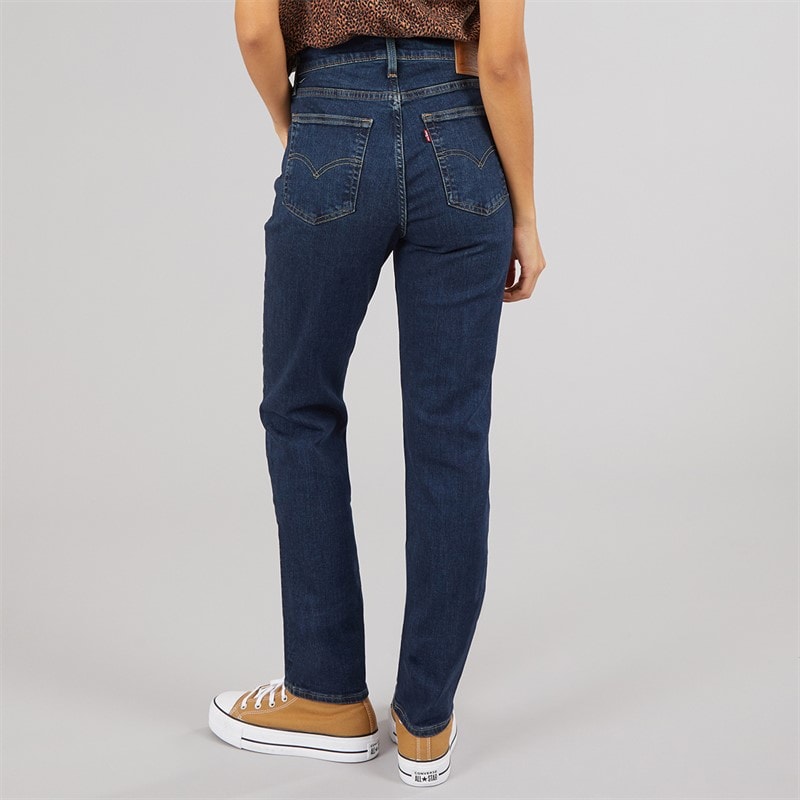 Levi's Womens 724 High Rise Straight Fit Jeans Blue Swell - Image 3