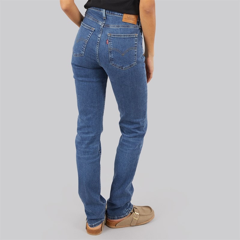 Levi's Womens 724 High Rise Straight Fit Jeans Blue Wave Mid - Image 2