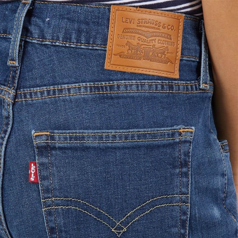 Levi's Womens 724 High Rise Straight Fit Jeans Damaged Stats - Image 3