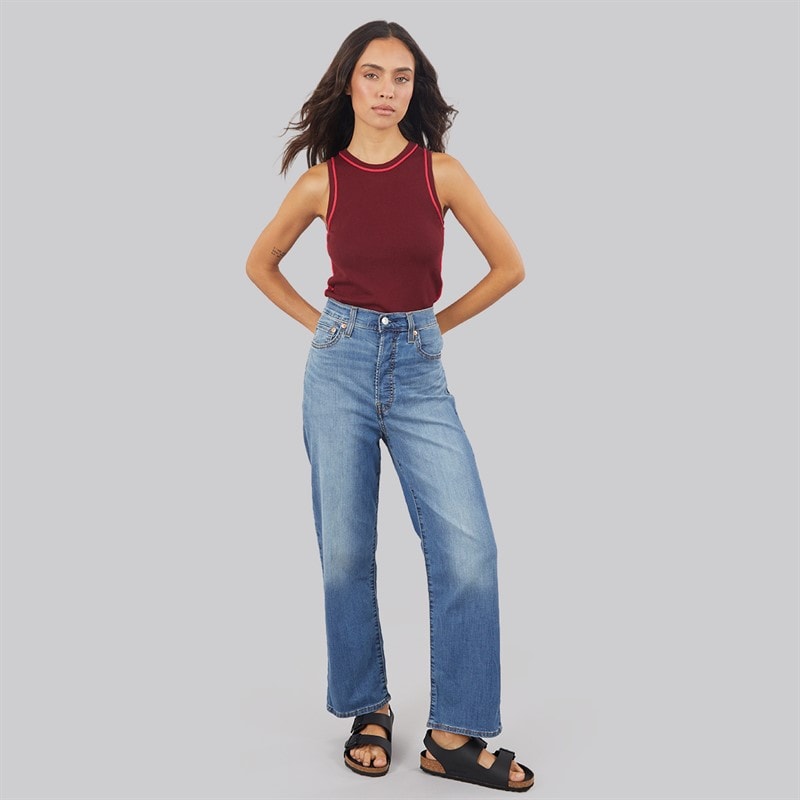 Levi's Womens Ribcage Straight Leg Jeans Curious Cool - Image 4