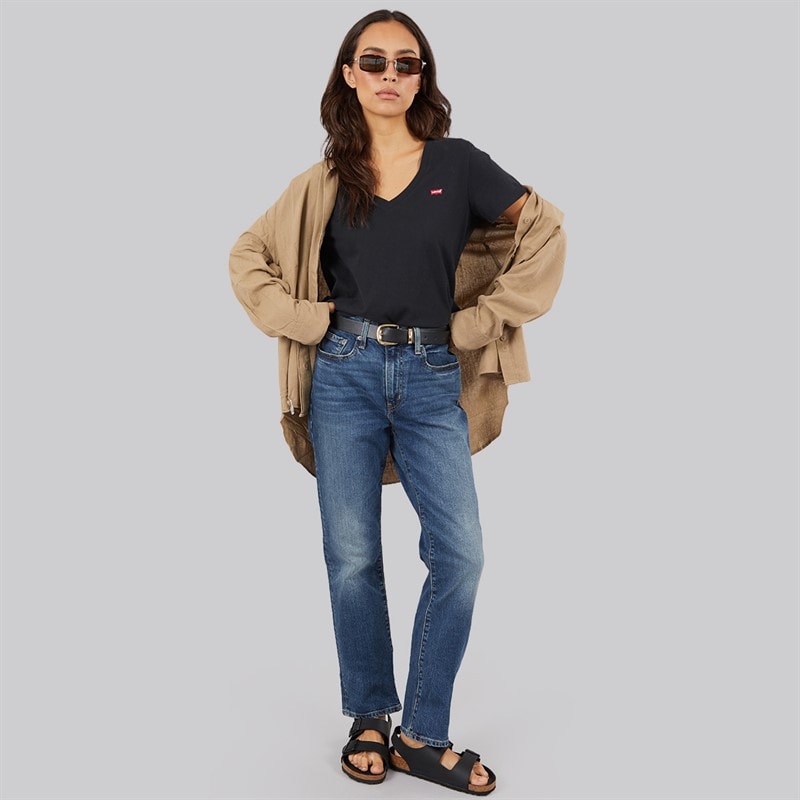 Levi's Womens 724 High Rise Straight Fit Jeans Ankle Time - Image 4