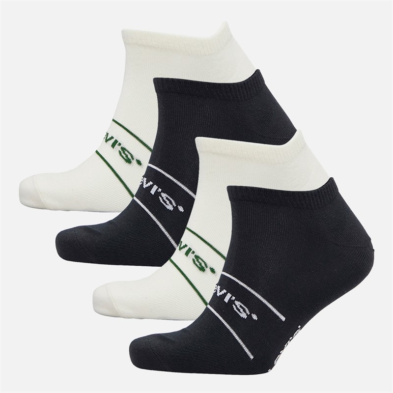 Levi's Mens Levis Low Cut Four Pack Trainer Socks Black/White