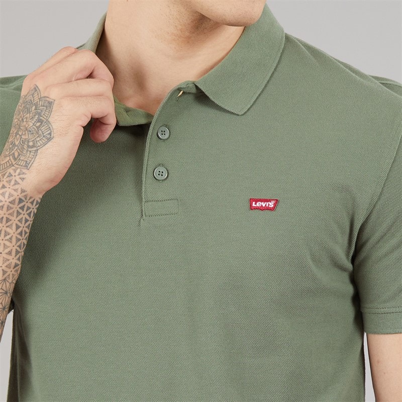 Levi's Mens Housemark Polo Shirt Mulled Basil - Image 3