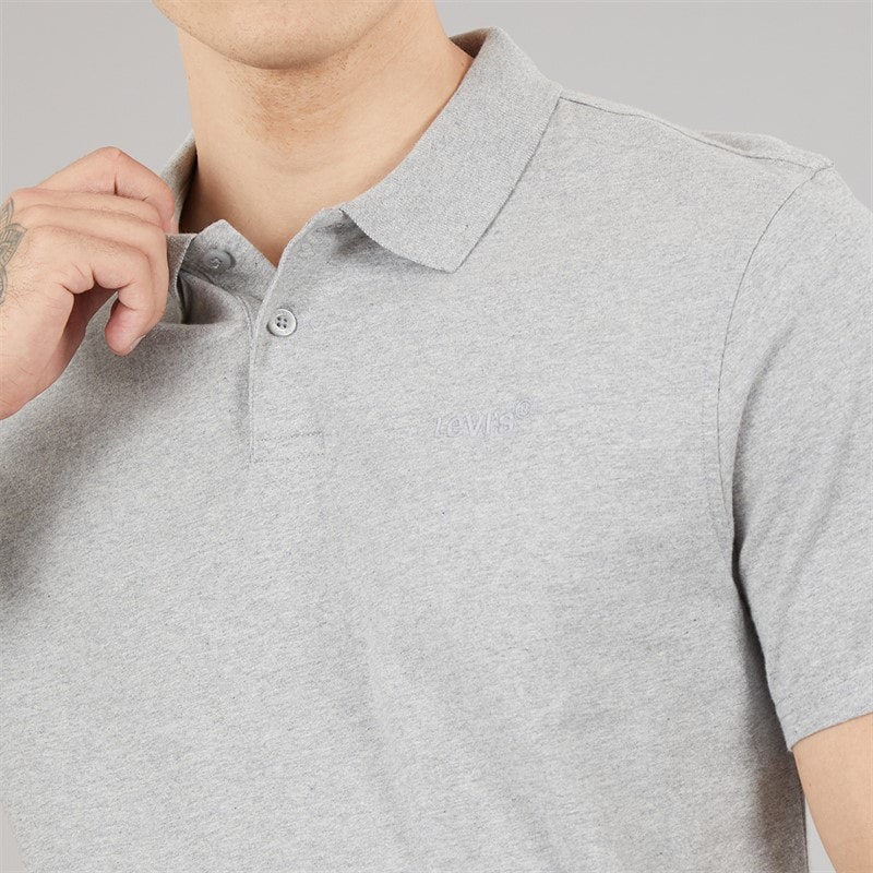 Levi's Mens Authentic Polo Shirt Mid Tone Grey Heather - Image 3