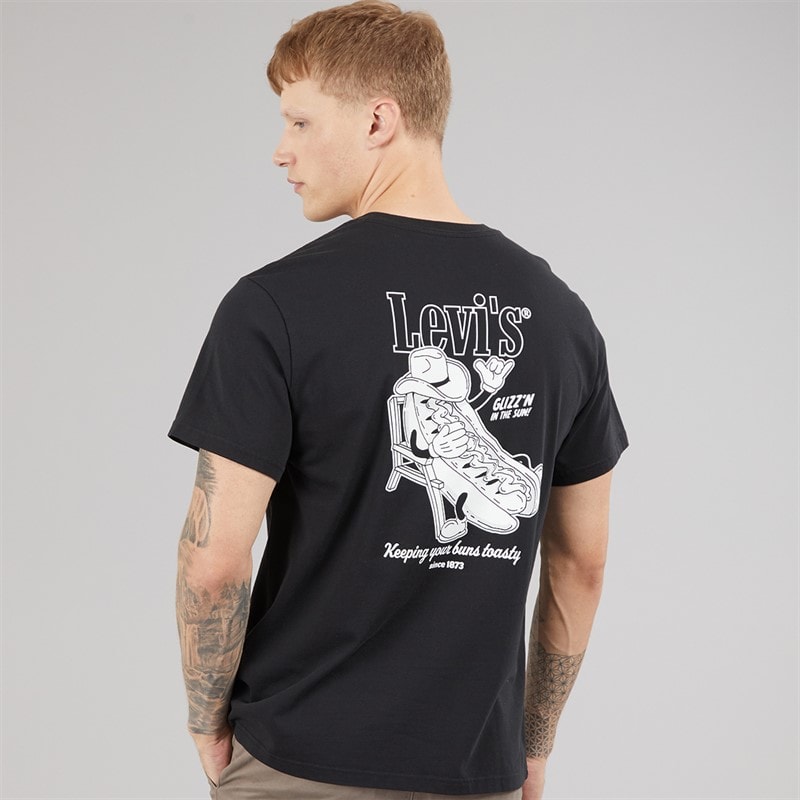 Levi's Mens Relaxed Fit T-Shirt Glizzn N The Sun Jet Black - Image 3