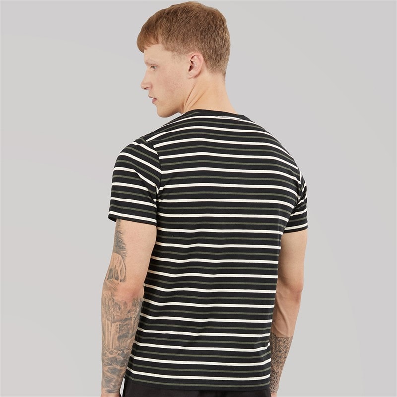 Levi's Mens Original Housemark T-Shirt Andor Stripe Jet Black - Image 2