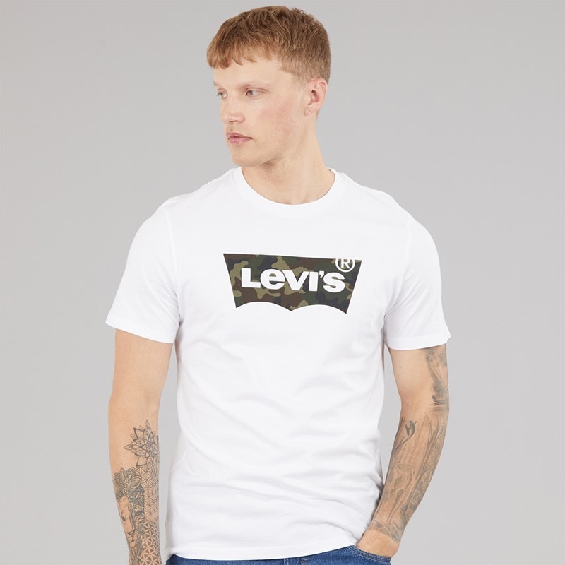 Levi's Mens Housemark Graphic T-Shirt Fill White - Image 3