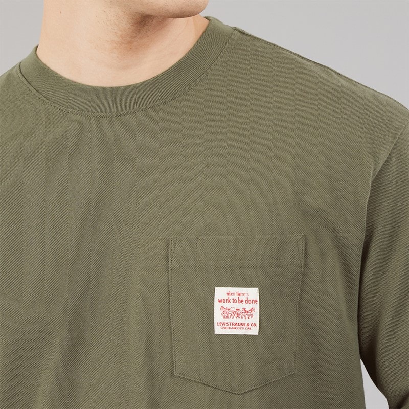 Levi's Mens Workwear T-Shirt Stone Fudge - Image 5